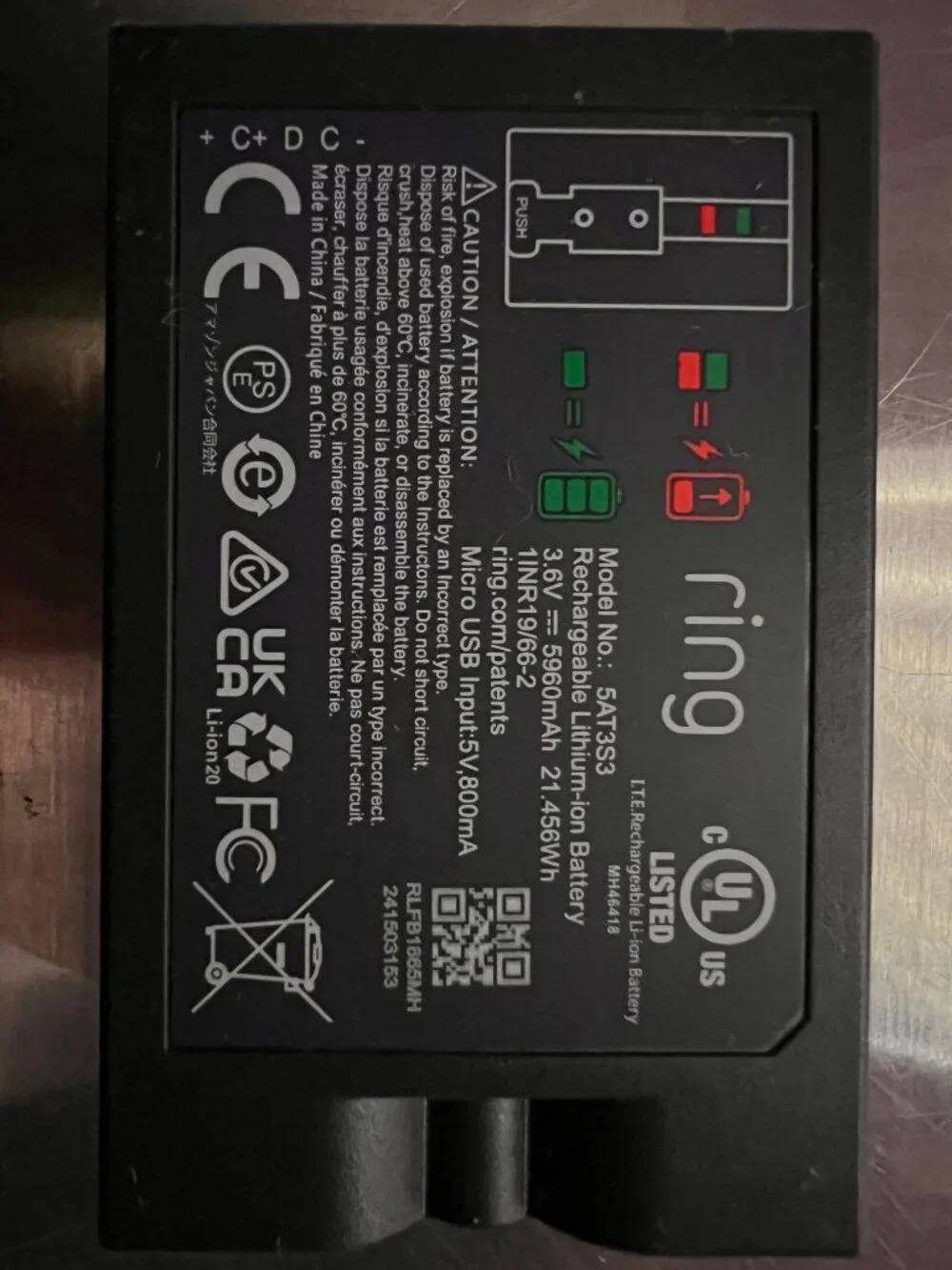 Ring Battery Doorbell Plus 1536p HD+ Video Head-to-Toe View Pre-Owned/Used